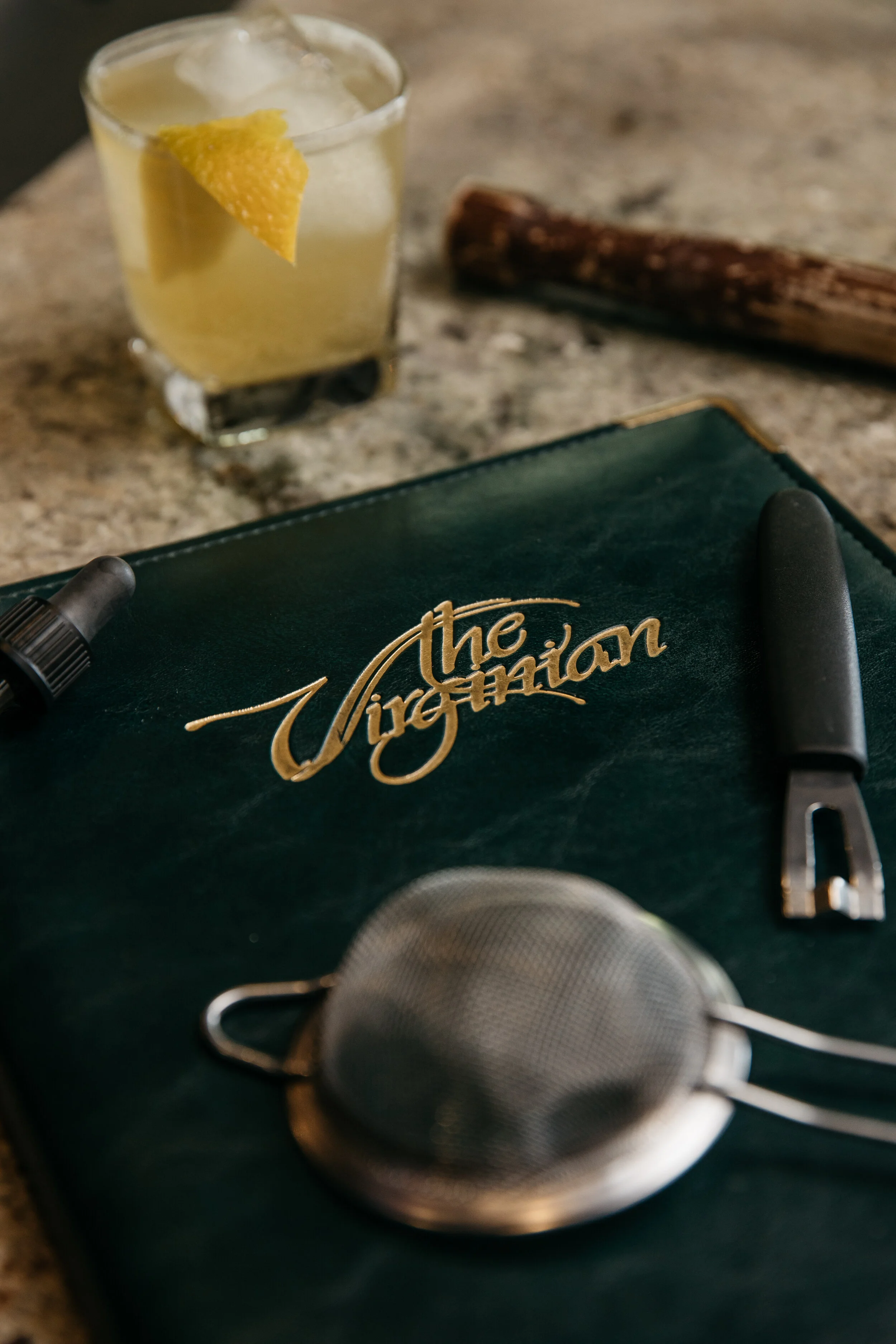 The Virginian crest on a club menu